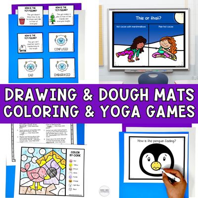 Winter Counseling &amp; SEL Activities Bundle | Feelings, Coping Skills, Games &amp; Yoga
