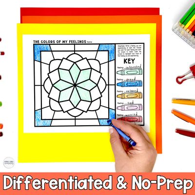 Fall Bird Feelings Color by Code SEL Activity (Digital + Print)