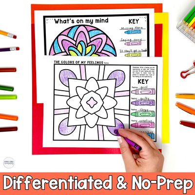 Color By Code Fall Feelings Squirrel Activity