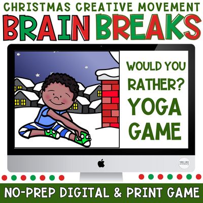 Christmas Would You Rather Creative Movement Yoga Game (Digital + Print)