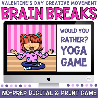 Valentine's Day Would You Rather Yoga Game | Creative Movement Brain Breaks for Kids