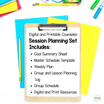 Counselor Organization &amp; Session Planning Templates | IEP &amp; MTSS Goal Tracking, Group Schedules &amp; Weekly Plans (Digital + Print)