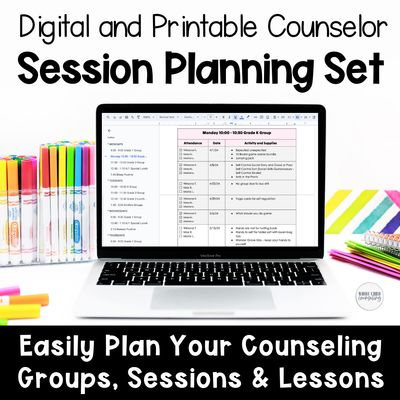 Counselor Organization &amp; Session Planning Templates | IEP &amp; MTSS Goal Tracking, Group Schedules &amp; Weekly Plans (Digital + Print)