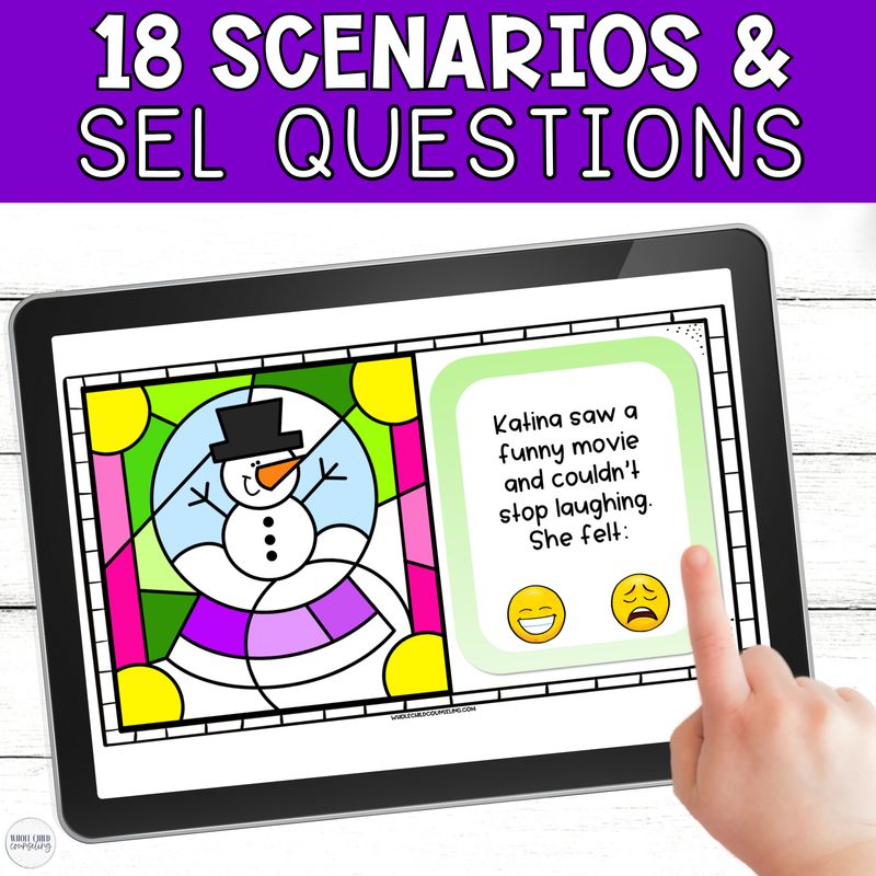 Snow Globe Color By Code Activity Winter Feelings and Coping Skills Coloring Activity &amp; Digital Game