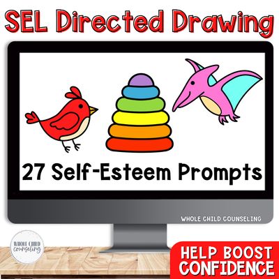 Self-Esteem SEL Directed Drawing Set 1 | Confidence &amp; Self-Awareness Activities