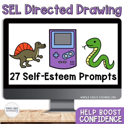 Self-Esteem SEL Directed Drawing Set 3 | Confidence &amp; Self-Awareness Activities