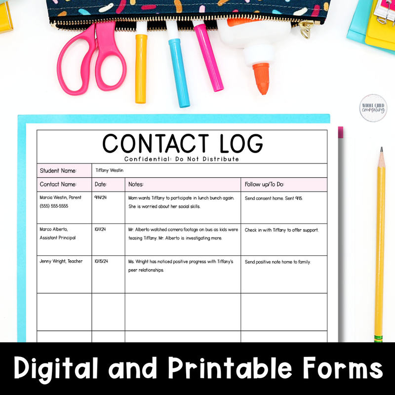 Counselor Contact and Consult Logs