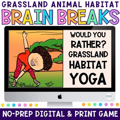 Grassland Habitat Would You Rather Yoga Game (Digital + Print)