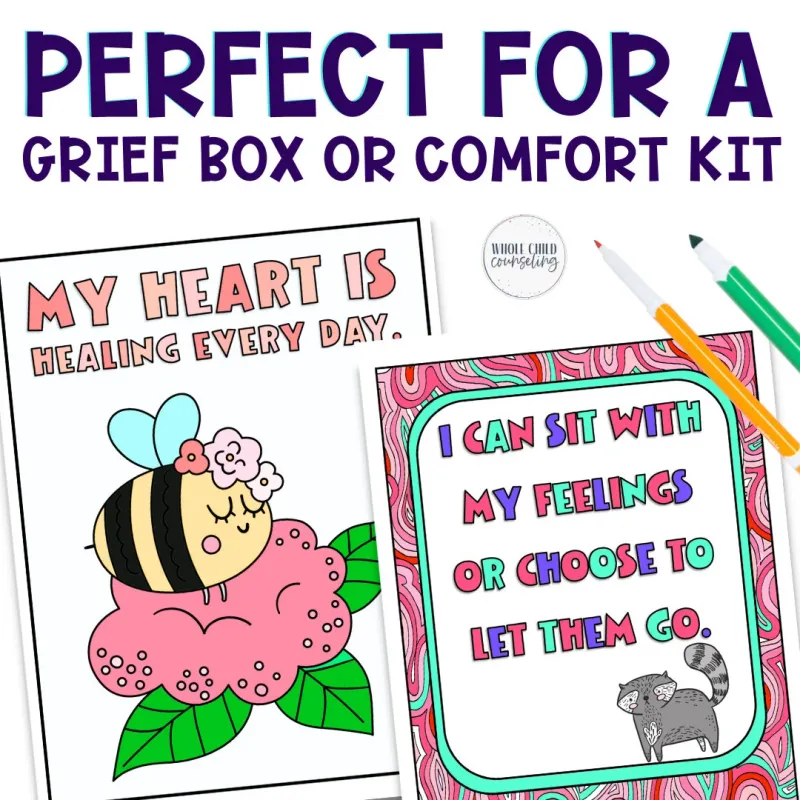 57 Mindful Coloring Pages for Calm Corner, Grief, Loss, Trauma