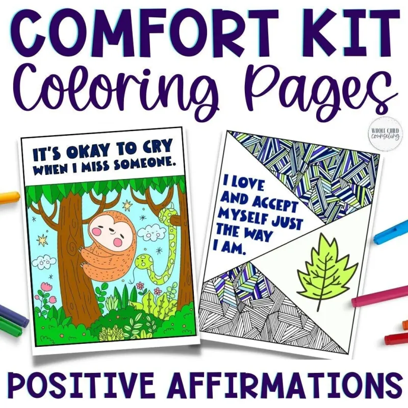 57 Mindful Coloring Pages for Calm Corner, Grief, Loss, Trauma