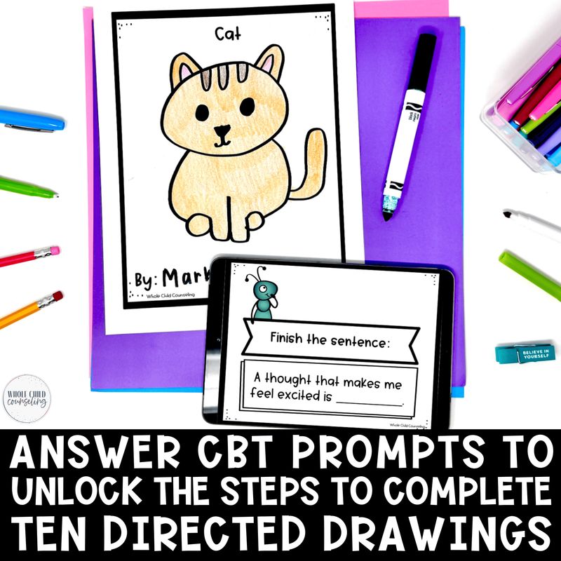 CBT Activities Bundle: Workbooks, Games, Directed Drawing, and More