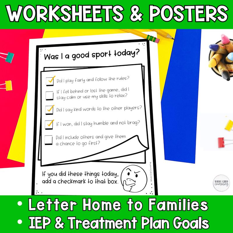 Sportsmanship Social Skills Game Digital and Print Set 3