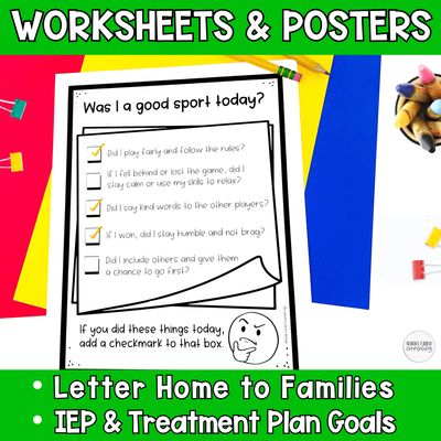 Sportsmanship Social Skills Set 3 | Good Sport Reading, Writing &amp; Reflection Activities