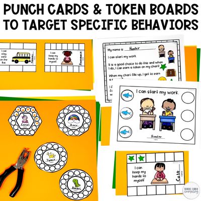 Behavior Chart, Token Board, Punch Card, and Social Story Bundle