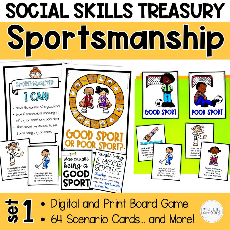 Sportsmanship Social Skills Game Digital and Print Set 1