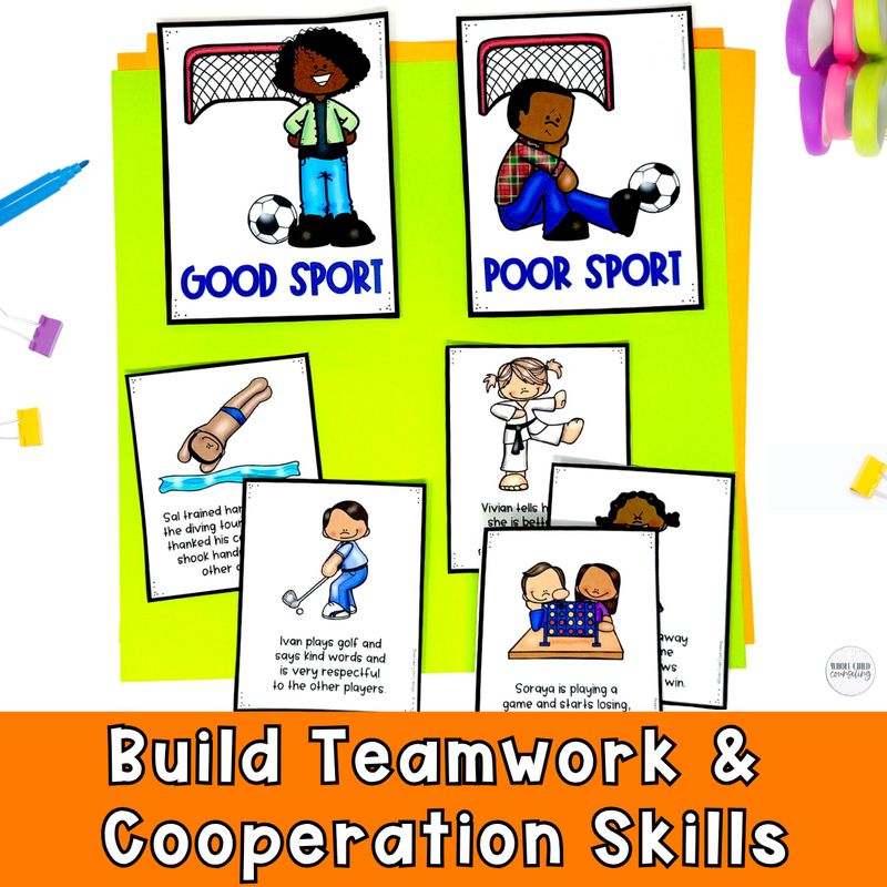 Sportsmanship Social Skills Game Digital and Print Set 1