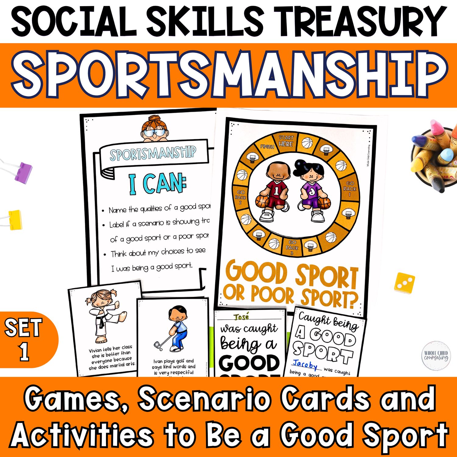 Sportsmanship Social Skills Game Digital and Print Set 1