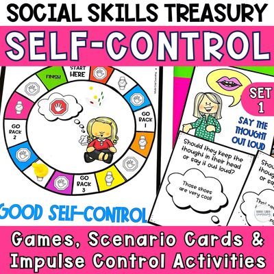 Self-Control Activities Set 1 | Social Skills Treasury Games &amp; Worksheets