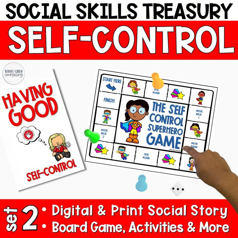 Self Control and Impulse Control Game Activity and Social Story Bundle