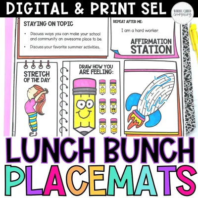 Lunch Bunch Worksheets Set 1 | No-Prep Social Skills Activities