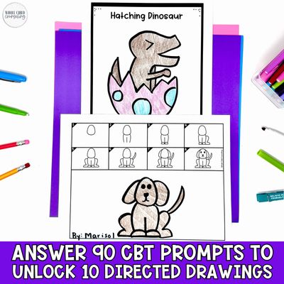 CBT Worksheets Guided &amp; Directed Drawing Bundle