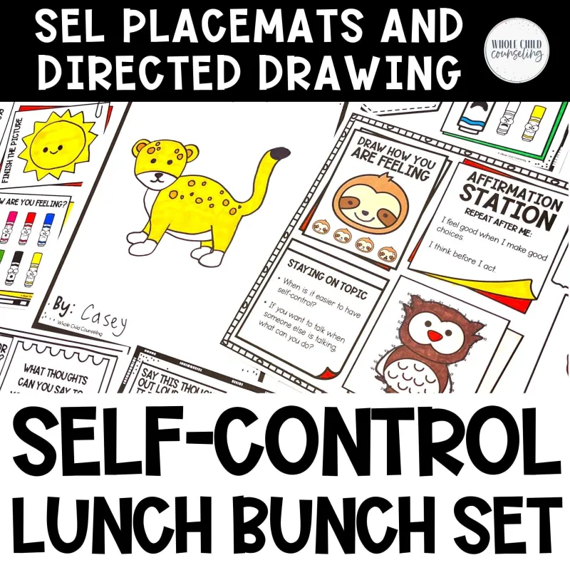 Self Control Lunch Bunch Placements &amp; Directed Drawing Set