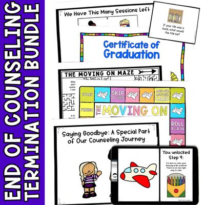 End of Counseling Termination Activities | Counseling Graduation Games (Digital + Print)