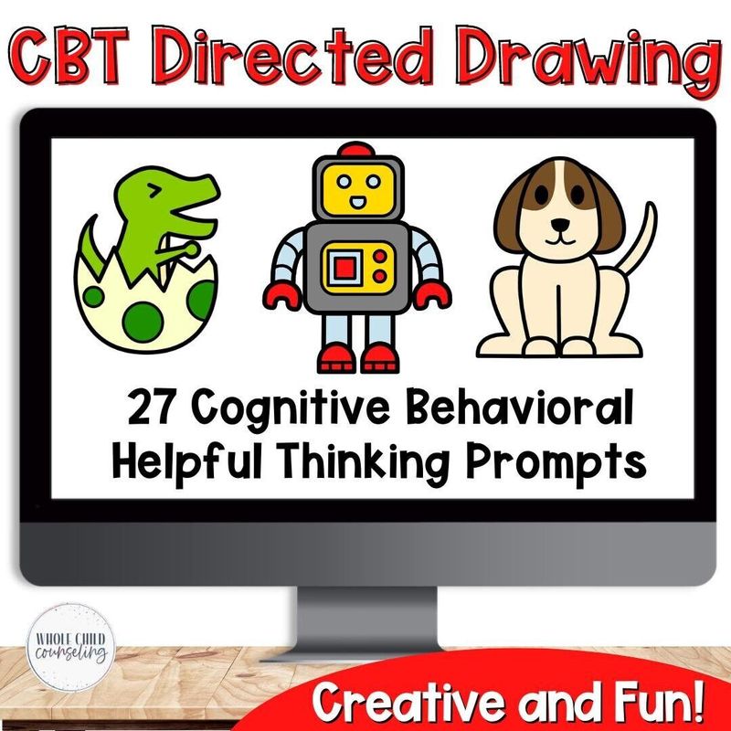 CBT Worksheets Guided &amp; Directed Drawing Set 2
