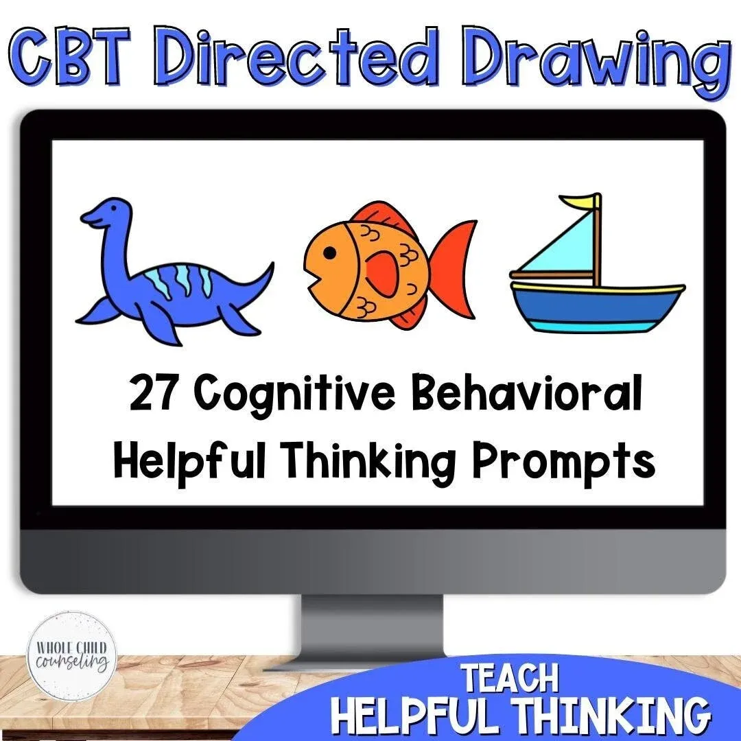 CBT Worksheets Guided &amp; Directed Drawing Set 3