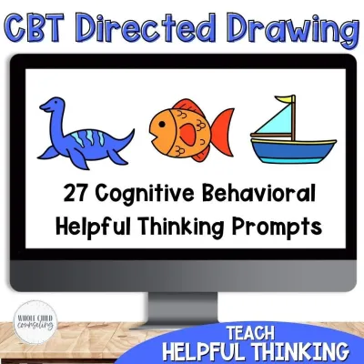 CBT Directed Drawing Art Activities for Kids: Set 3 (Digital + Print)