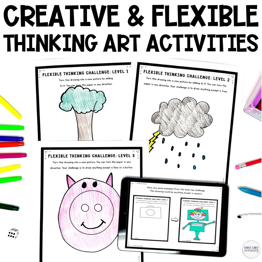 100+ Flexible Thinking No-Prep Differentiated Art Challenges