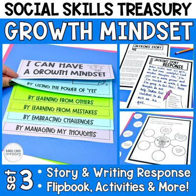 Growth Mindset Social Skills Set 3 | Upper Elementary Activities (Digital + Print)