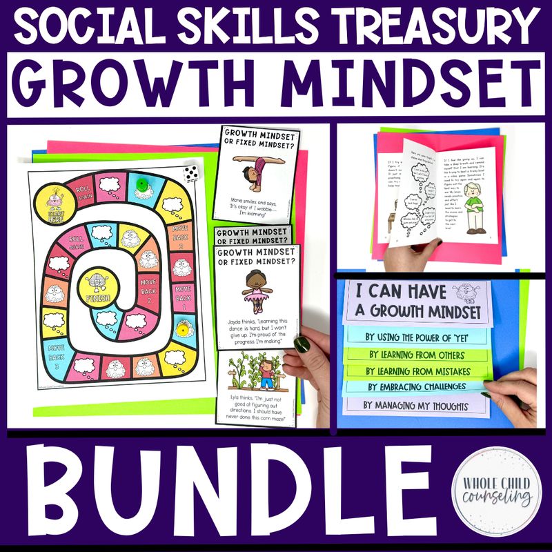 Growth Mindset vs Fixed Mindset Social Skills Game Bundle