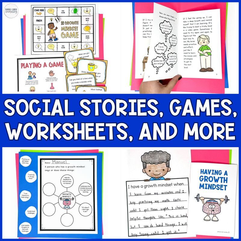 Growth Mindset vs Fixed Mindset Social Skills Game Bundle