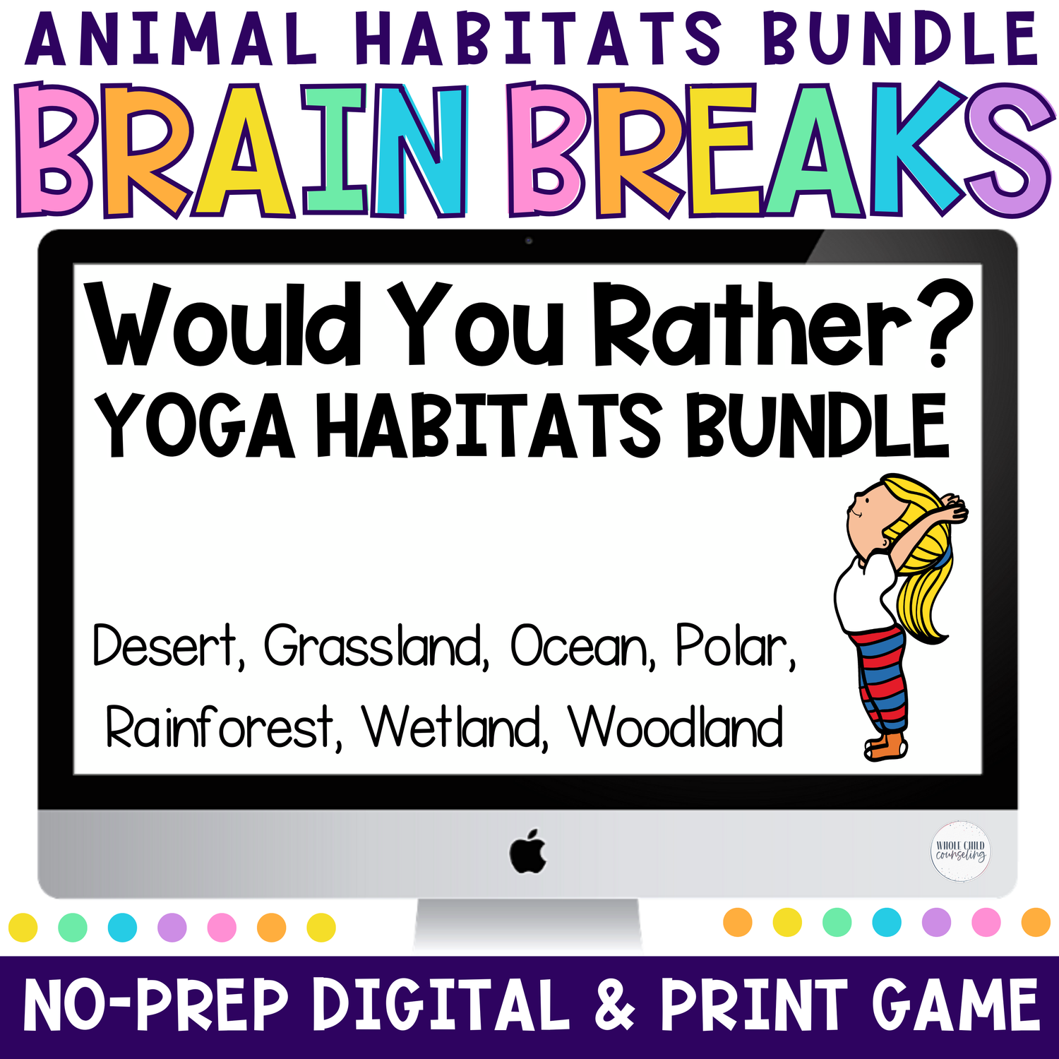 Creative Movement Yoga Games Animal Habitat Bundle