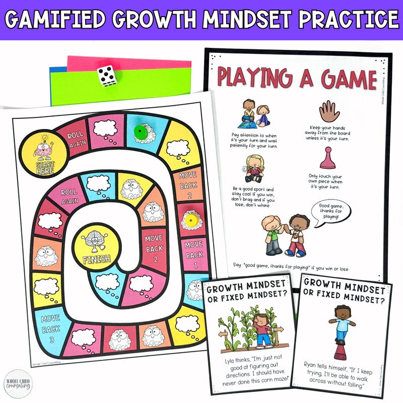 Growth Mindset or Fixed Mindset Game and Activities Set 1