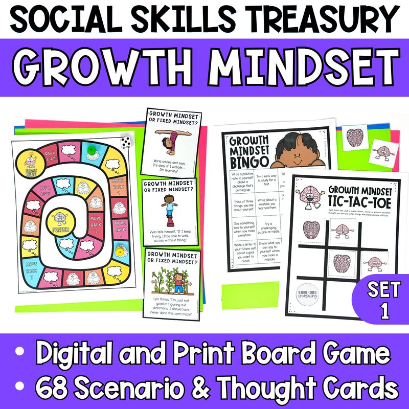 Growth Mindset or Fixed Mindset Game and Activities Set 1