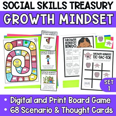 Growth Mindset or Fixed Mindset Game and Activities Set 1