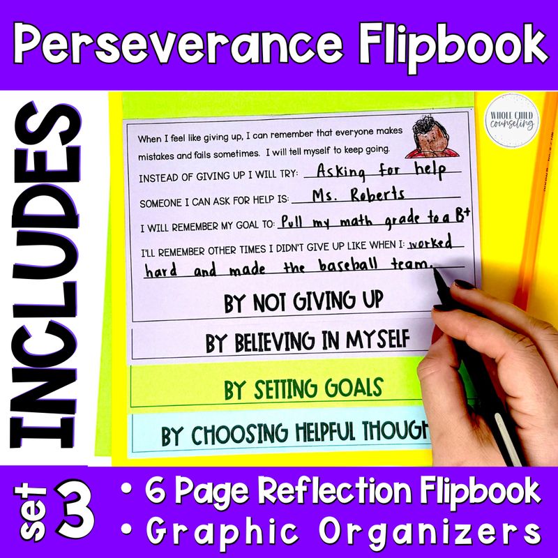 Perseverance and Grit Social Skills Activities Set 3