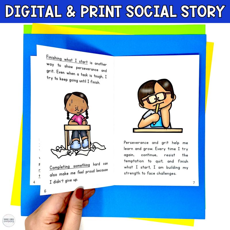 Perseverance and Grit Social Skills Activities Set 2