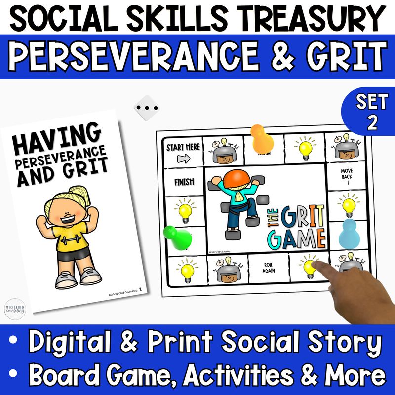 Perseverance and Grit Social Skills Activities Set 2