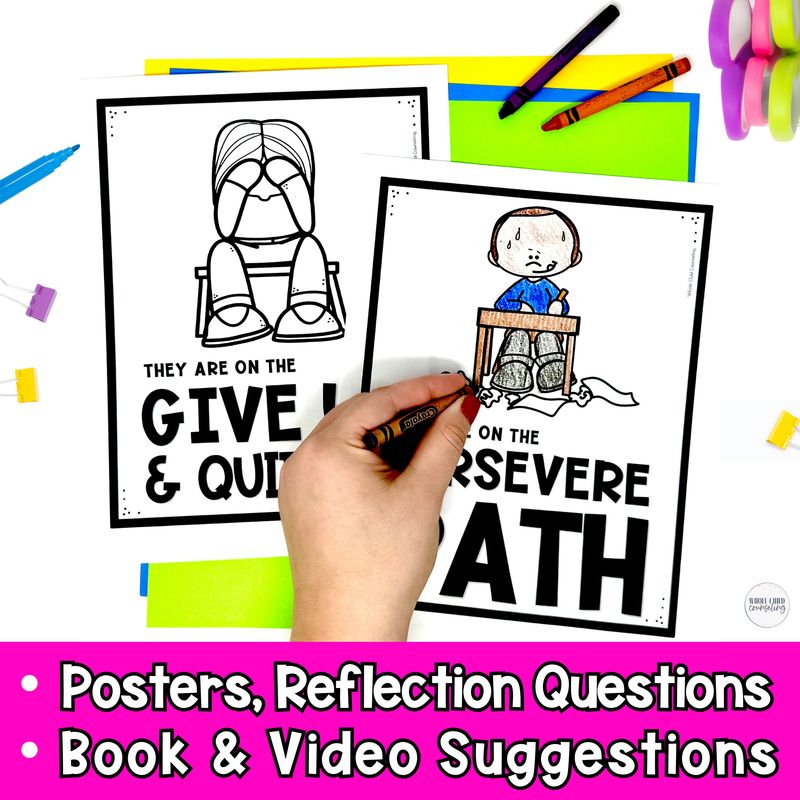 Perseverance and Grit Social Skills Activities Set 1