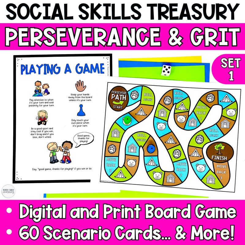 Perseverance and Grit Social Skills Activities Set 1