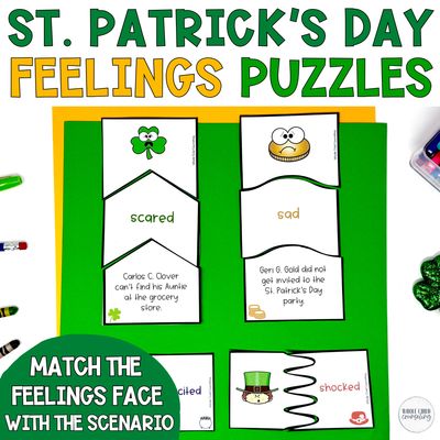 St. Patrick's Day Feelings Matching Puzzles | Emotions Identification SEL Activity