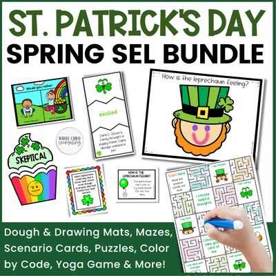 St. Patrick's Day Counseling &amp; SEL Bundle | Feelings, Social Skills &amp; Games