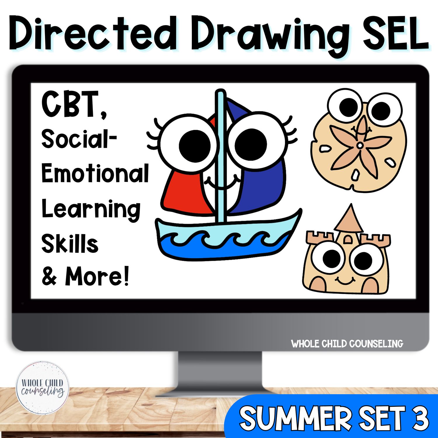 Summer SEL Directed Drawing Set 3 | CBT, Coping Skills &amp; Growth Mindset Activities