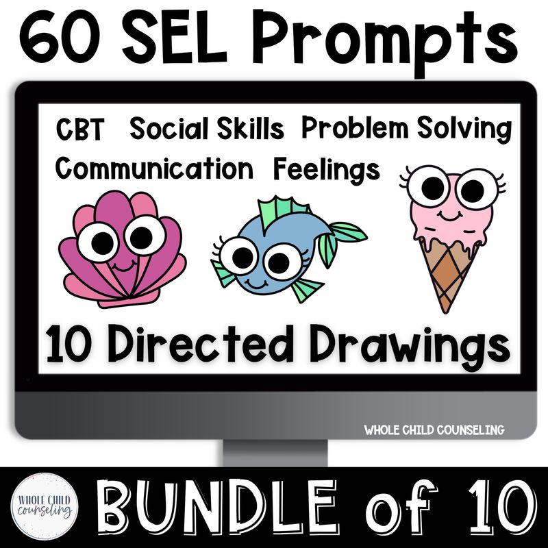 Summer SEL Directing Drawing Activity Bundle of 10