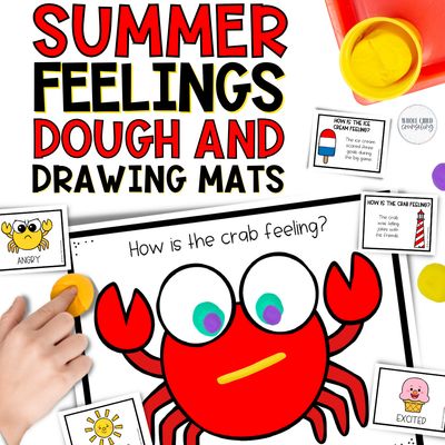 Summer Feelings Play Dough &amp; Drawing Mats | Emotions SEL Activities for Elementary Students