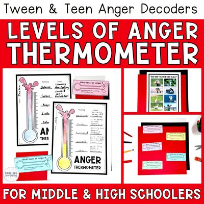 Intensity Levels of Anger Thermometer | Anger Decoders Curriculum Lesson 3