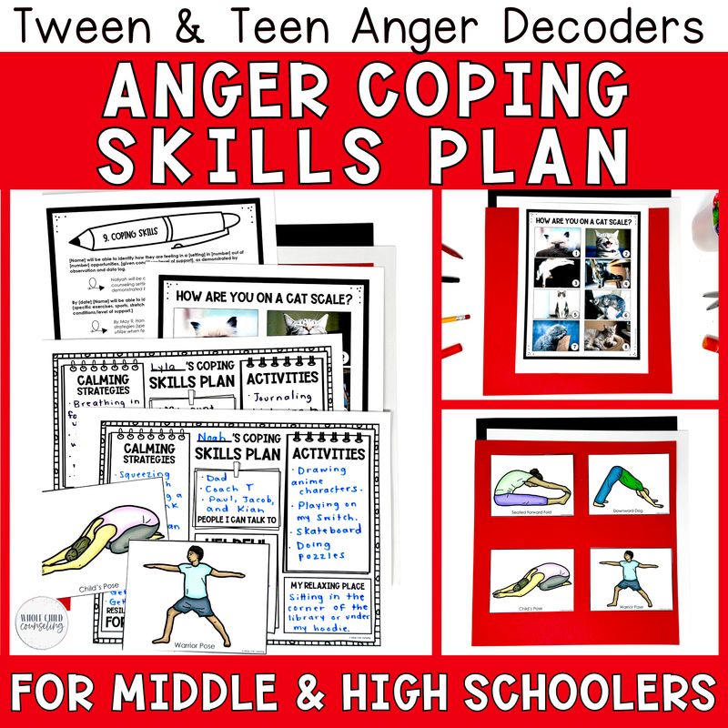 Teen and Tween Coping Skills Anger Management Toolbox Activities
